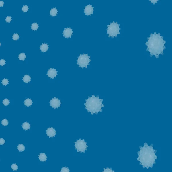 Fundo azul com bolas de neve fractais brancas — Fotografia de Stock