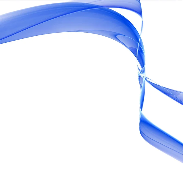 Blue flying ribbons on white background — Stock Photo, Image