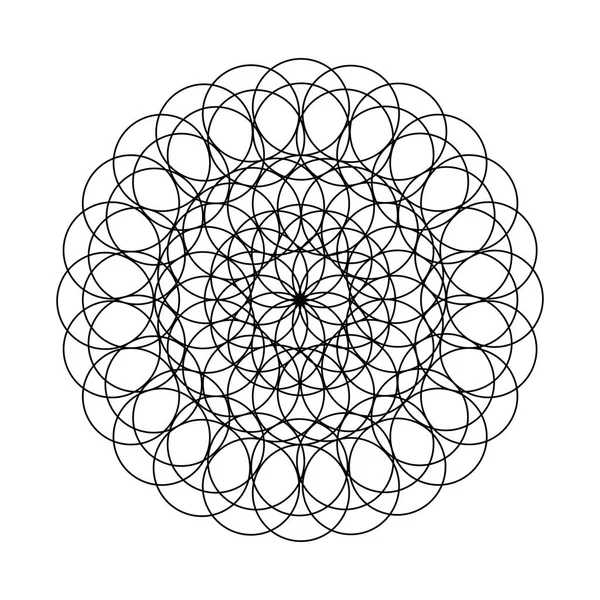 Mandala Fiore Dei Cerchi Libro Colorare Immagine Contiene Imperfezioni Imitando — Vettoriale Stock