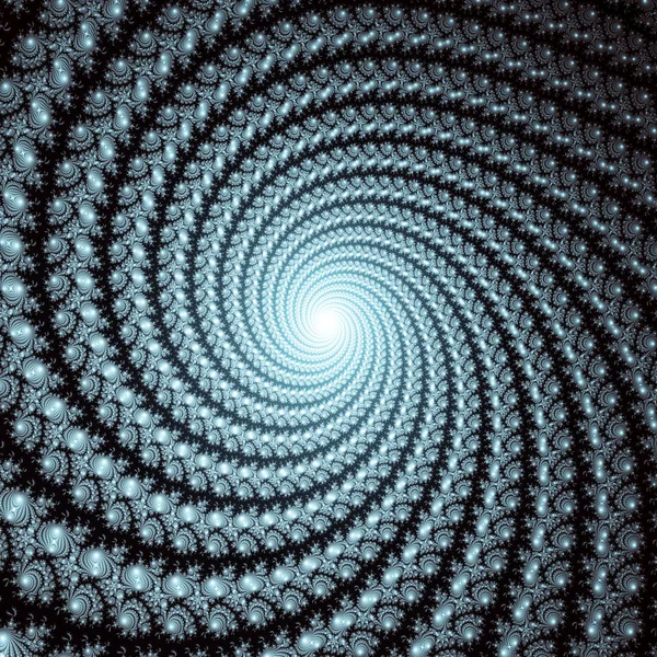 Silver Swirl Digitally Rendered Fractal Abstraction — Stock Photo, Image