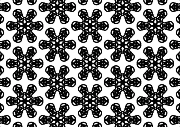 Black Floral Pattern Abstraction White Background — 스톡 사진