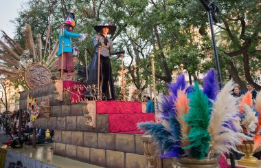 Cartagena, Murcia bölgesi, İspanya, Şubat 9, 2017.This geleneksel karnaval karnaval Great Wall geçit 30 Ocak Şubat 9 oldu. Karnaval Cartagena 1993 yılından bu yana düzenlenen.