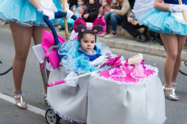Cartagena, Murcia bölgesi, İspanya, Şubat 9, 2017.This geleneksel karnaval karnaval Great Wall geçit 30 Ocak Şubat 9 oldu. Karnaval Cartagena 1993 yılından bu yana düzenlenen.