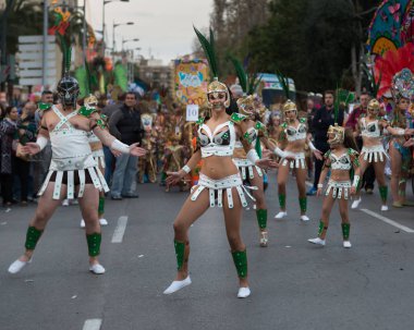 Cartagena, Murcia bölgesi, İspanya, Şubat 9, 2017.This geleneksel karnaval karnaval Great Wall geçit 30 Ocak Şubat 9 oldu. Karnaval Cartagena 1993 yılından bu yana düzenlenen.