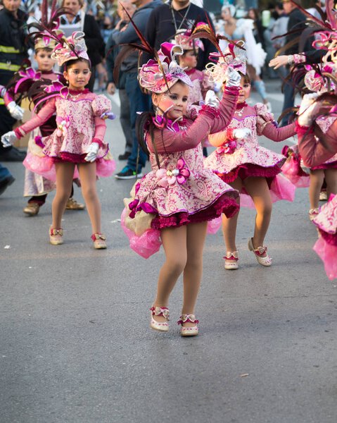 Большой парад карнавала в Картахене, Мурсия, Испания, 9 февраля 2017.This традиционный карнавал был с 30 января по 9 февраля. Карнавал в Картахене проводится с 1993 года
.