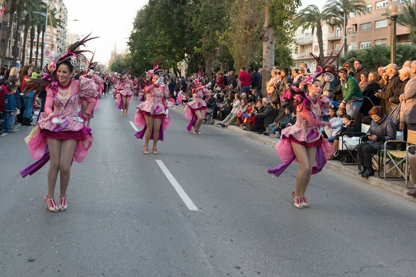 Gran Desfile Carnaval Cartagena Región Murcia España Febrero 2017 Este — Foto de Stock