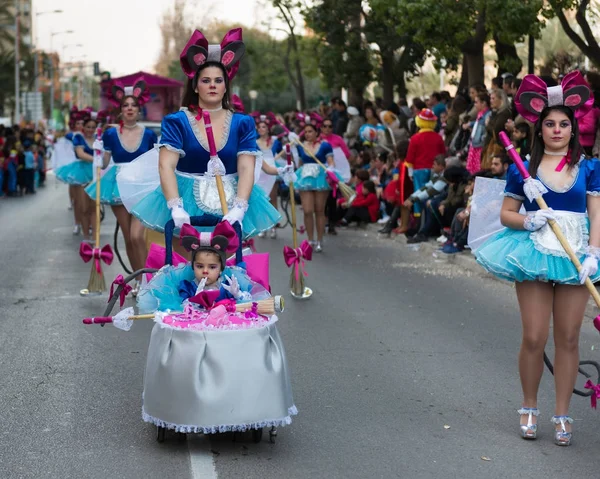 Stor Parad Carnival Cartagena Murcia Regionen Spanien Den Februari 2017 — Stockfoto