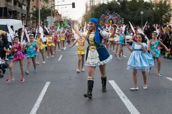 Great Parade Carnival Cartagena Murcia Region Spain February 2017 Traditional — Stock Photo, Image