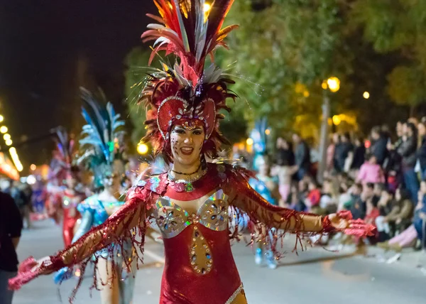 Stor Parade Karneval Cartagena Murcia Regionen Spanien Februar 2017 Denne - Stock-foto