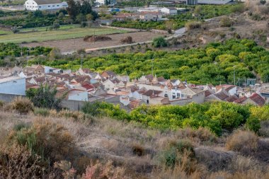 Monteagudo, İsa, Murcia, İspanya heykeli yakınındaki mezarlık. 17 Aralık 2017