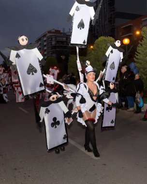 Karnaval Great Wall geçit. Cartagena. Murcia bölgesi, İspanya, 10 Şubat 2018