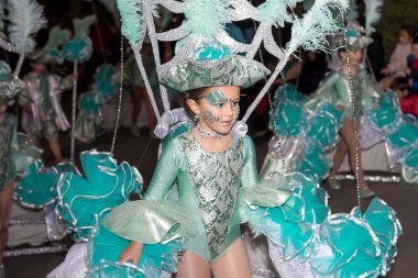 Karnaval Great Wall geçit. Cartagena. Murcia bölgesi, İspanya, 10 Şubat 2018