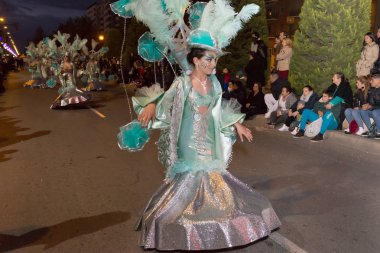 Karnaval Great Wall geçit. Cartagena. Murcia bölgesi, İspanya, 10 Şubat 2018