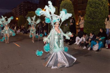 Karnaval Great Wall geçit. Cartagena. Murcia bölgesi, İspanya, 10 Şubat 2018