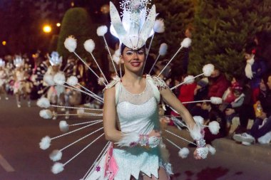 Karnaval Great Wall geçit. Cartagena. Murcia bölgesi, İspanya, 10 Şubat 2018