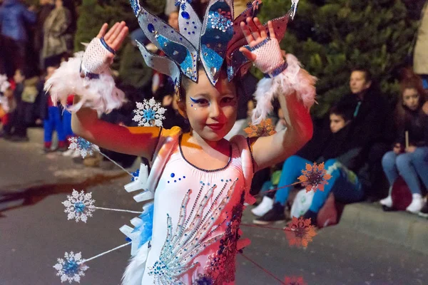 Grande Desfile Carnaval Cartagena Região Múrcia Espanha Fevereiro 2018 — Fotografia de Stock