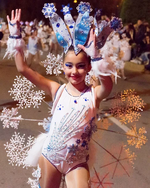 Великий Парад Карнавалу Картахена Регіону Мурсія Іспанія Лютого 2018 — стокове фото