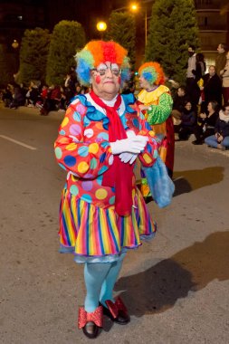 Karnaval Great Wall geçit. Cartagena. Murcia bölgesi, İspanya, 10 Şubat 2018