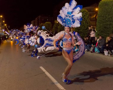Karnaval Cartagena Great Wall geçit. Murcia bölgesi, İspanya, 10 Şubat 2018