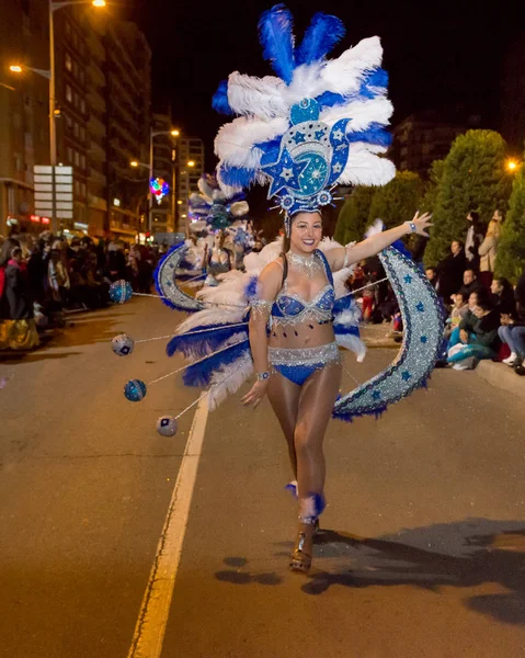 Grote Parade Voor Carnaval Cartagena Regio Murcia Spanje Februari 2018 — Stockfoto
