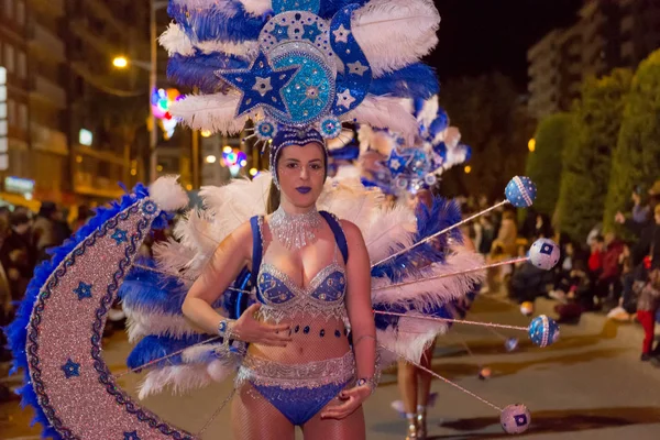 Grande Desfile Carnaval Cartagena Região Múrcia Espanha Fevereiro 2018 — Fotografia de Stock