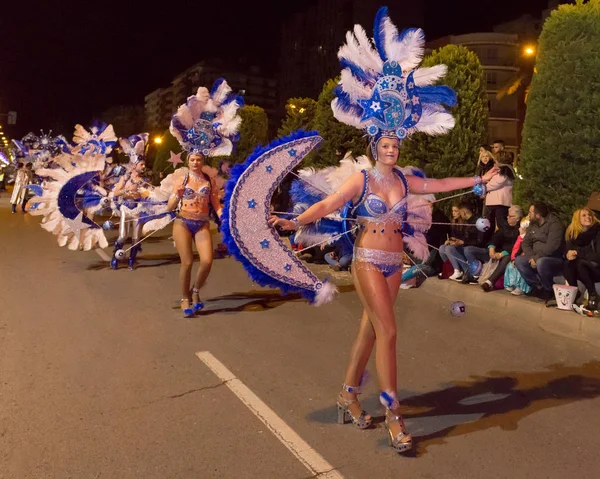 Grande Sfilata Carnevale Cartagena Regione Murcia Spagna Febbraio 2018 — Foto Stock