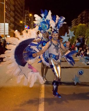 Karnaval Cartagena Great Wall geçit. Murcia bölgesi, İspanya, 10 Şubat 2018