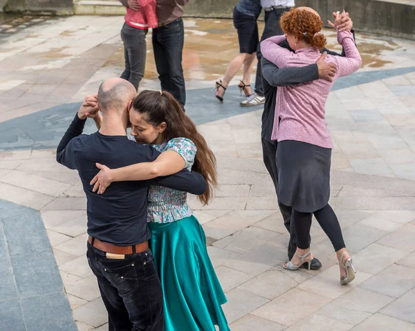 Paris Seine Nehri Nin Üzerinde Yaşlı Insanlar Dans Eşleştirilmiş Fransa — Stok fotoğraf