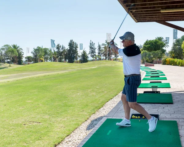 Mature Man Play Golf Serena Golf Escuela International Golf Murcia — Stock Photo, Image