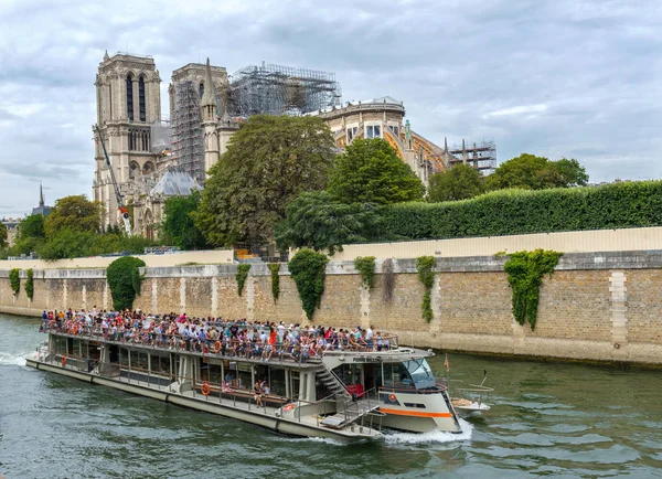 Catedral Notre Dame Reconstrucción Después Incendio Agosto 2019 París Francia —  Fotos de Stock