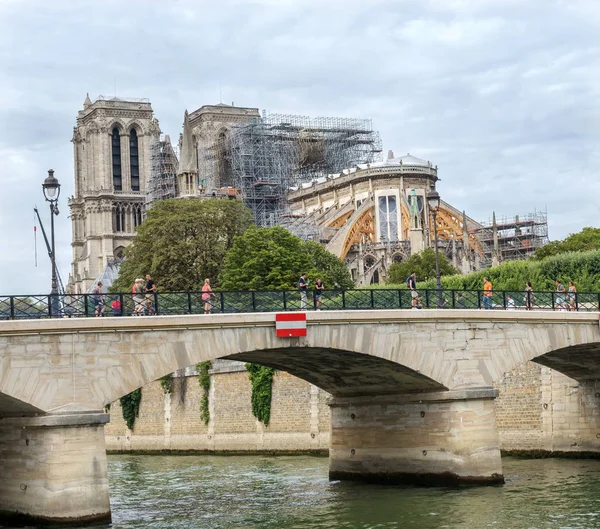 Catedral Notre Dame Reconstrucción Después Incendio Agosto 2019 París Francia — Foto de Stock