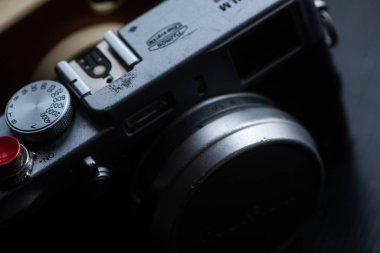 Shanghai, China - 14 February 2020: Fujifilm X100-Series mirrorless camera