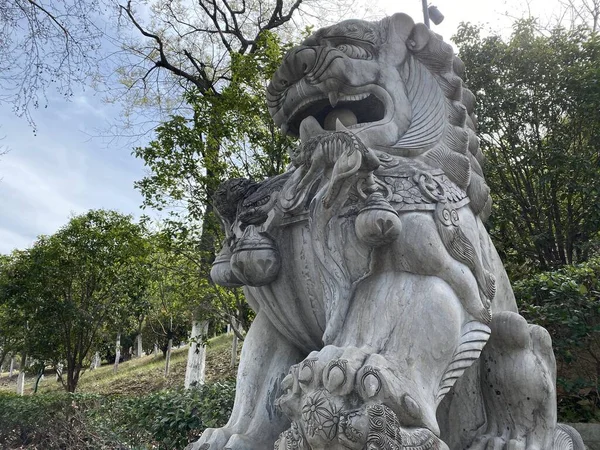 Figura Lionstone Templo Chino — Foto de Stock