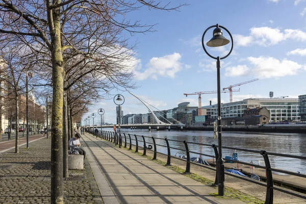 Vista Del Río Liffey Paseo Marítimo Dublín Irlanda — Foto de Stock