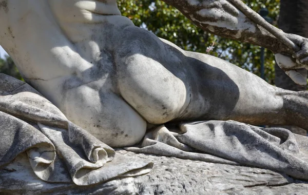 Statua Marmo Achille Morente Nei Giardini Del Palazzo Achilleion Gastouri — Foto Stock