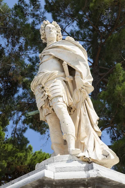 Statua Del Conte Schulenburg Fronte Alla Fortezza Corfù Grecia — Foto Stock