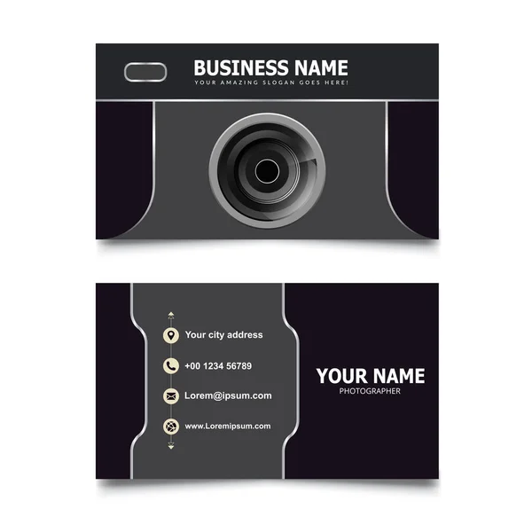 Photographer Business Card Design Template — Stock Vector