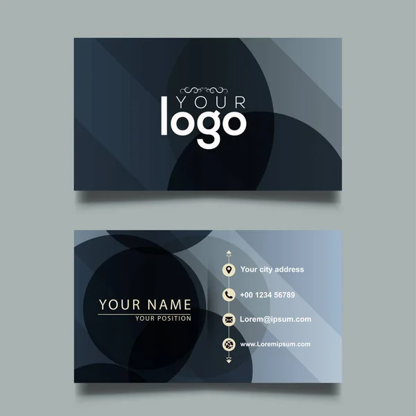 Simple Black Business Card Template — Stock Vector