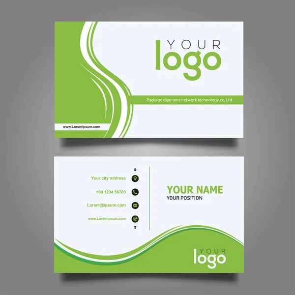 Green Modern Creative Business Card Template — Stock Vector