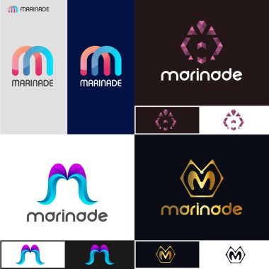 M Harfi Logo Simgesi Tasarım Teknolojisi Şablonu