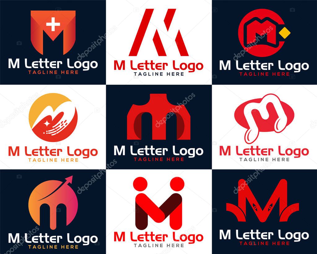 M letter logo abastract design vector graphic element.