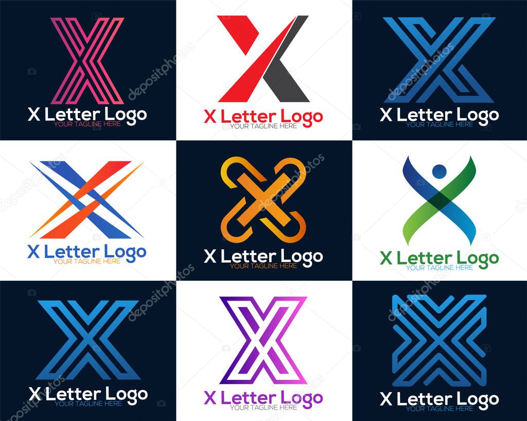 Creative Letter X Logo design vector template. Fashion X letter technology network logo.
