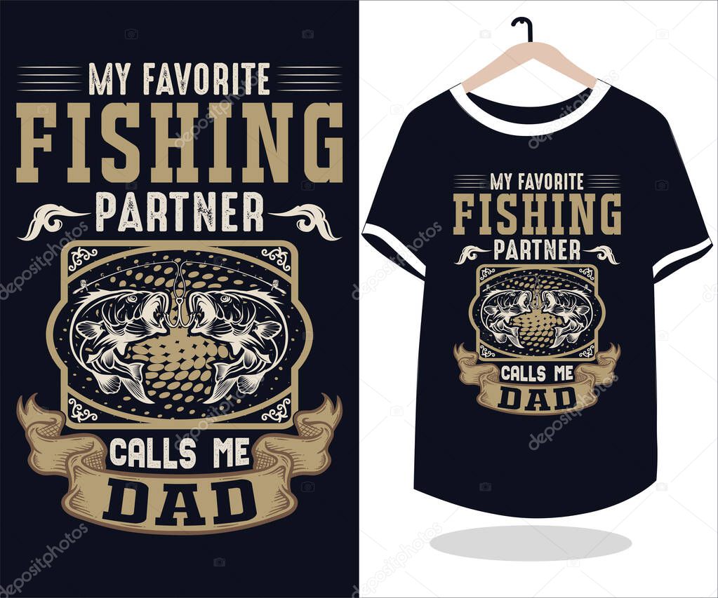 Best fishing T shirt design vector graphic element.