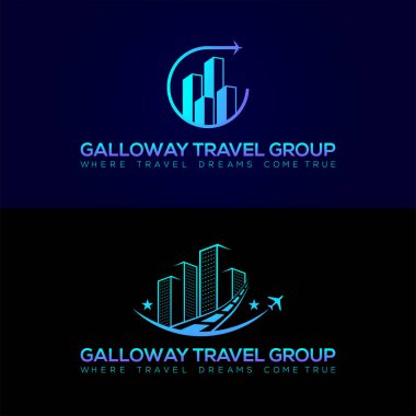 Seyahat Logosu Tasarım Vektörü. Şehir başkenti emlak vektörü.