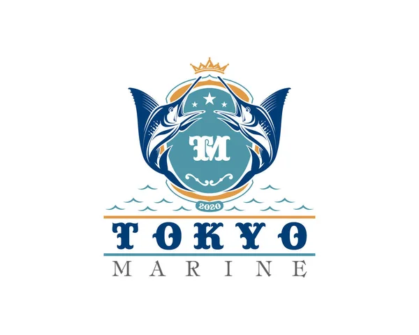 Balıkçı Logosu Şablonu Klasik Balıkçı Logoları Amblemler Etiket Setleri Vektör — Stok Vektör