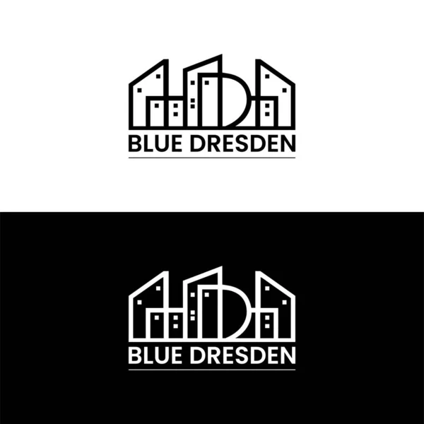 Bina Simgesi Logo Vektörüyle Emlak — Stok Vektör