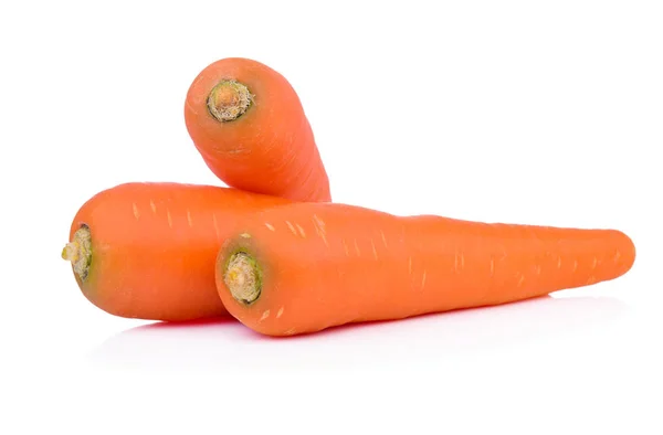 Carottes Légumes Frais Sains Isolé Sur Fond Blanc — Photo