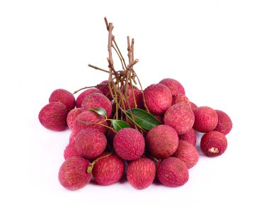 Taze lychees beyaz üzerine izole