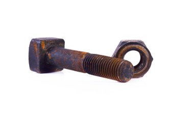 cıvata ve fındık beyaz arkaplanda izole