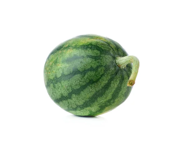 Kleine Wassermelone Isoliert Auf Weißem Hintergrund — Stockfoto